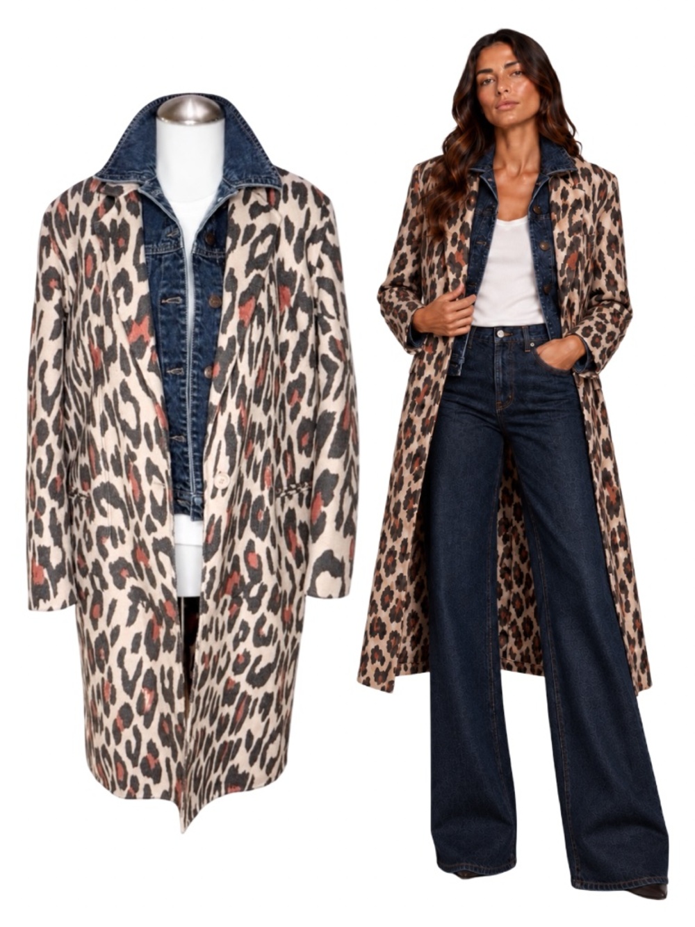 Leopard Long Dickey Coat Sz S | BRUNNE Modified
